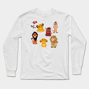 Lion king set characters, Simba lion, Timone and Pumba, Long Sleeve T-Shirt